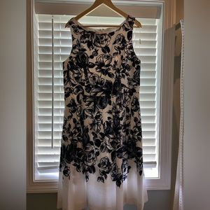 Talbots white/navy floral dress